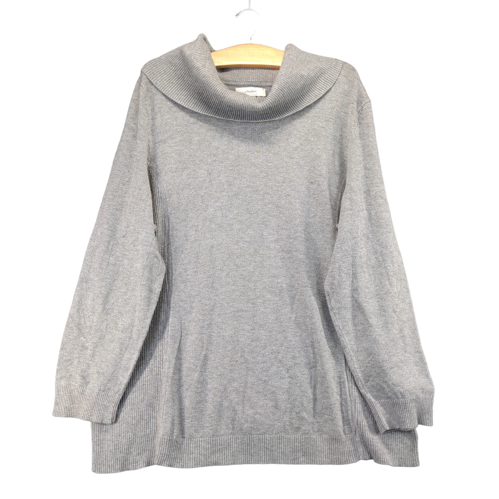 CJ Banks Turtleneck Sweater Womens Size 2X Gray Pullover Rayon Blend